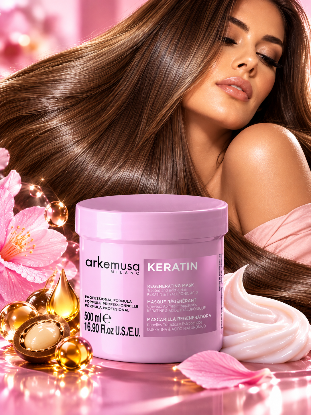 ARKEMUSA KERATIN – Μάσκα Αναδόμησης Μαλλιών 500ml